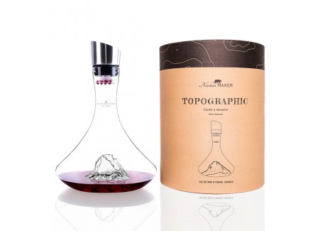 Topographic Pic du Midi d'Ossau Carafe à Décanter Vin Montagne Verre - Alaskan Maker