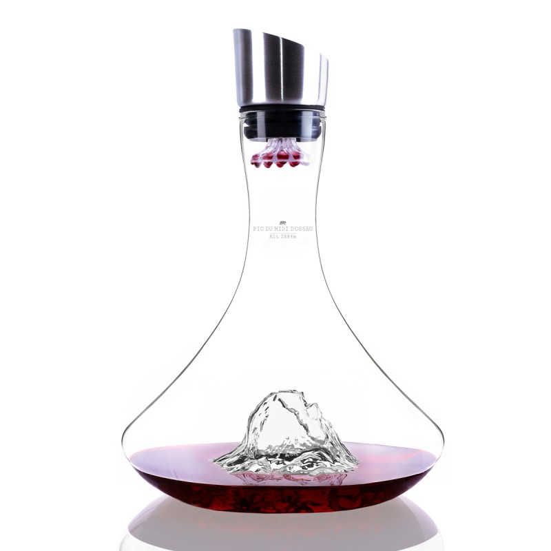Topographic Pic du Midi d'Ossau Carafe à Décanter Vin Montagne Verre - Alaskan Maker