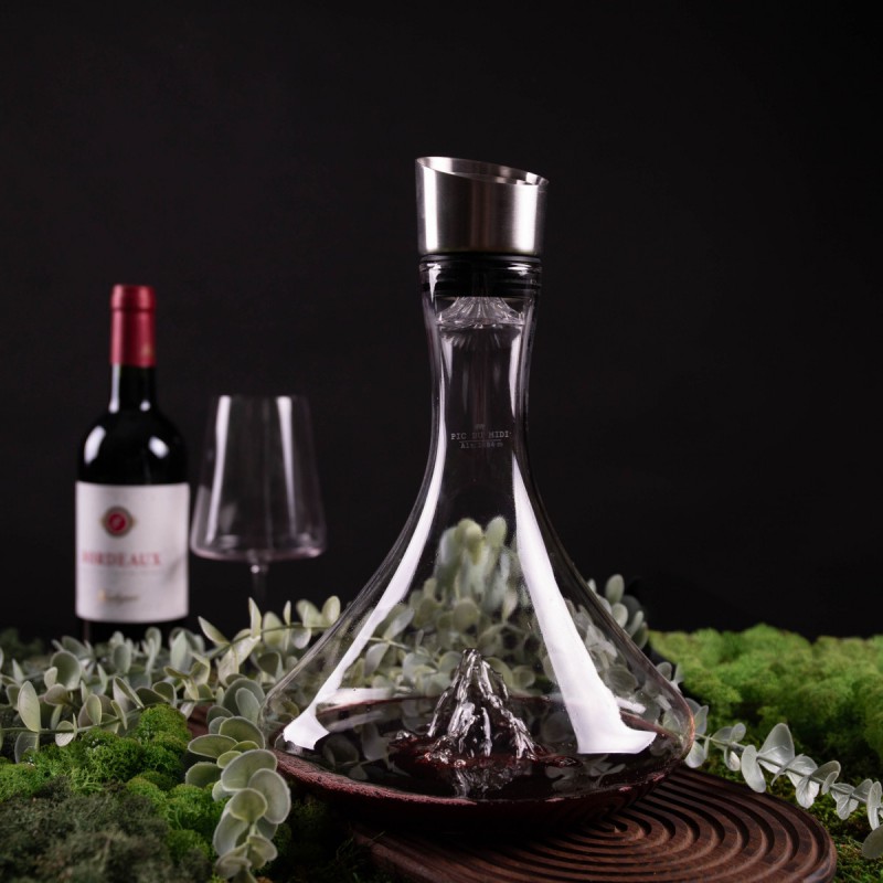 Topographic Pic du Midi d'Ossau Carafe à Décanter Vin Montagne Verre - Alaskan Maker