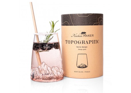 Topographic Mont Blanc Verre Longdrink Borosilicate Montagne 45 cl  - Alaskan Maker