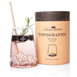Topographic Verre Longdrink Borosilicate Montagne 45 cl - Mont Blanc  - Alaskan Maker