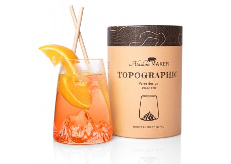 Topographic Borosilicaat Longdrinkglas Berg 45 cl - Mont Everest - Alaskan Maker