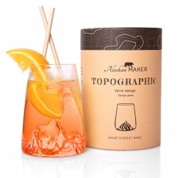 Topographic Borosilicaat Longdrinkglas Berg 45 cl - Mont Everest - Alaskan Maker