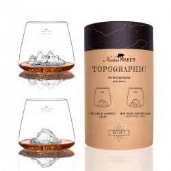 Topographic Set van 2 Borosilicaat Digestive Glazen 35 cl Tre Cime/Monte Rosa - Alaskan Maker