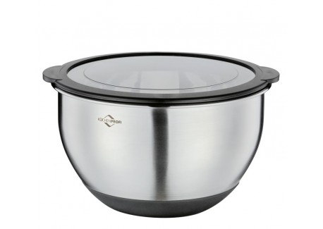 Mengkom van RVS met Maatverdeling Antislip 20 cm ,6 L + Luchtdicht Deksel - Kuchenprofi
