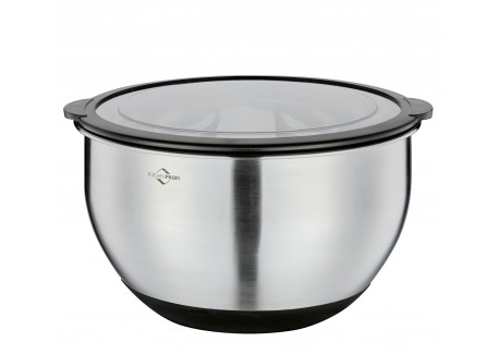 Mengkom van RVS met Maatverdeling Antislip 24 cm 4,8 L + Luchtdicht Deksel - Kuchenprofi