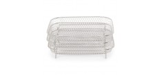 Accessoires Airfryer Grilles de Cuisson Empilables 3 niveaux inox 20X20cm 