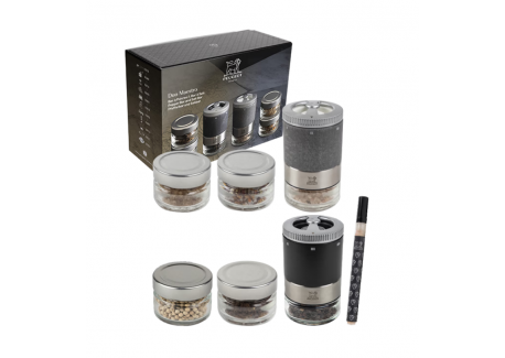 Maestro Bar à Poivres et Bar à Sels Duo Moulins Bois Graphite U'Select 13 Pcs - Peugeot