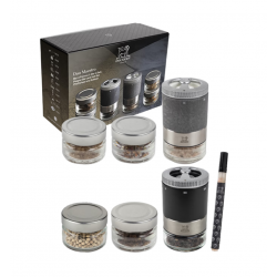 Maestro Bar à Poivres et Bar à Sels Duo Moulins Bois Graphite U'Select 13 Pcs - Peugeot