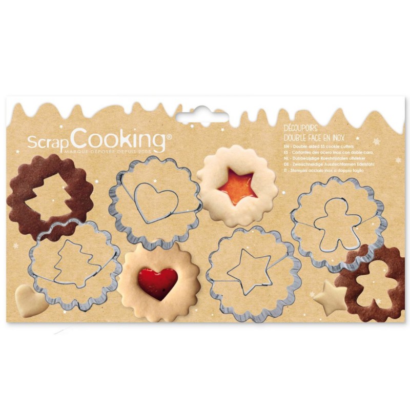 Linzer Emporte-pièces Cannelés en Inox pour Biscuits Fourrés Ø5cm 4 Pcs - Scrapcooking