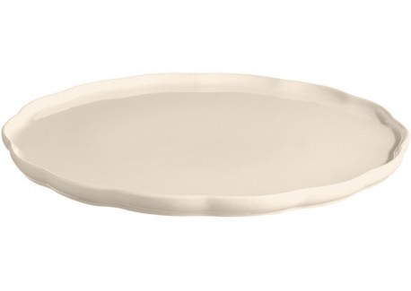 Madeleine Plat de Service Rond Céramique 31 cm Argile Blanc Cassé - Emile Henry