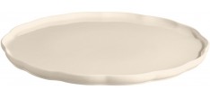 Madeleine Plat de Service Rond Céramique 31 cm Argile Blanc Cassé