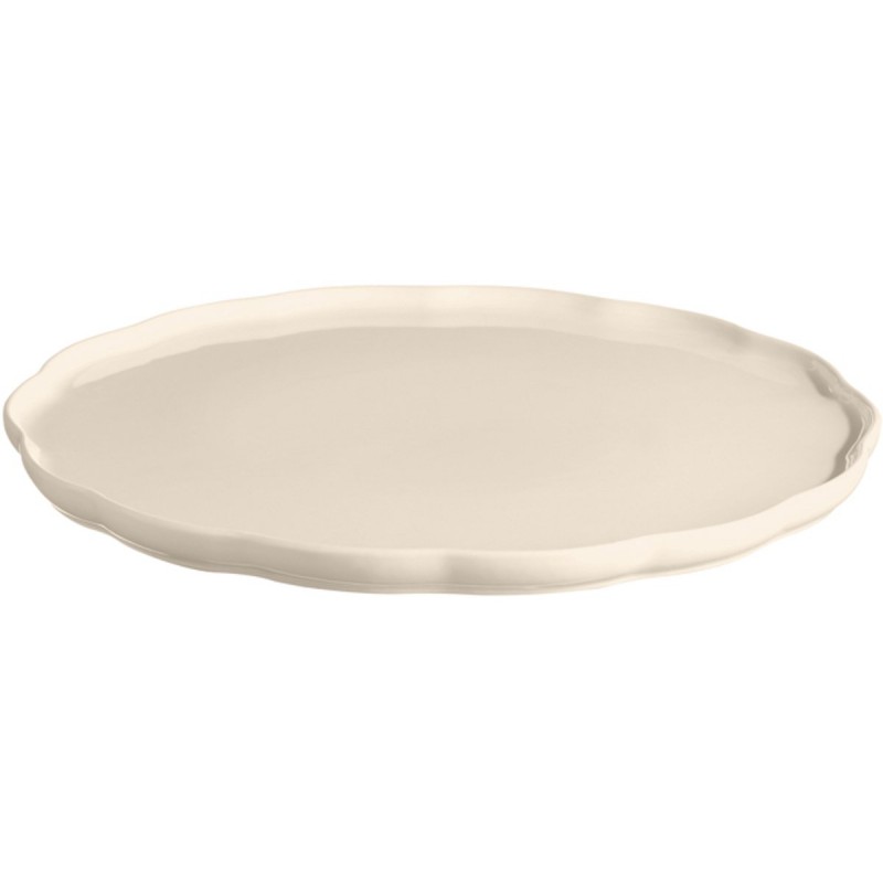 Madeleine Plat de Service Rond Céramique 31 cm Argile Blanc Cassé - Emile Henry