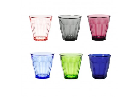 Picardie Gobelet à Eau en Verre Couleurs Variées 25 cl (6 pcs) - Duralex