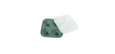 Moule à Glaçons en Silicone avec Couvercle 4 Boules Effet Martelé 5,5 cm