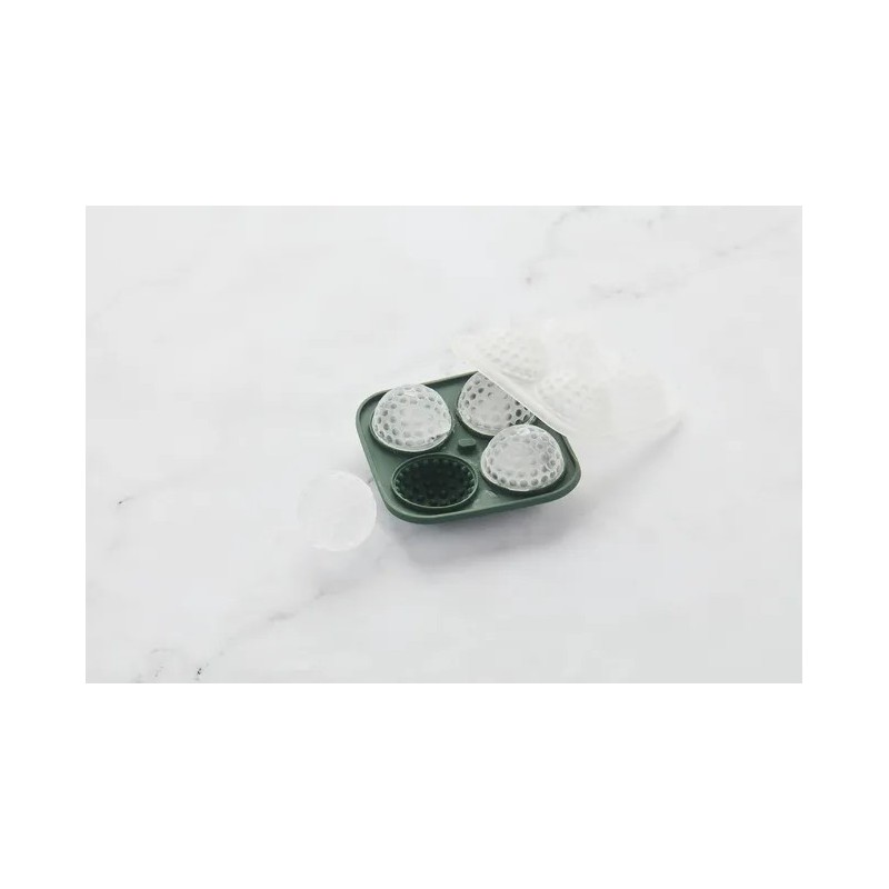 Moule à Glaçons en Silicone avec Couvercle 4 Boules Effet Martelé 5,5 cm - Point Virgule