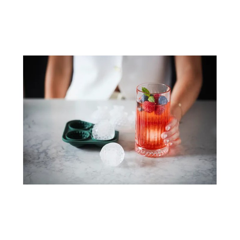 Moule à Glaçons en Silicone avec Couvercle 4 Boules Effet Martelé 5,5 cm - Point Virgule