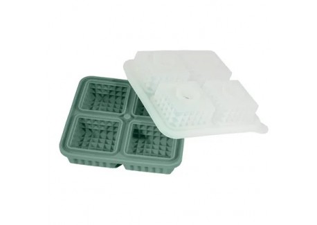 Moule à Glaçons en Silicone avec Couvercle 4 Cubes Effet Martelé 5,5 cm - Point Virgule