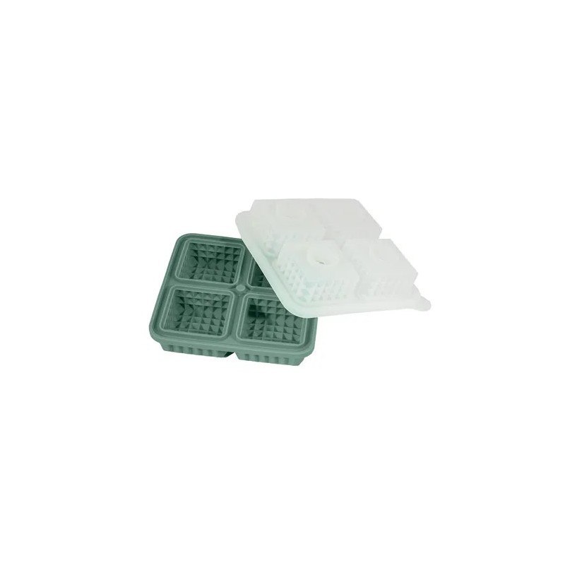 Moule à Glaçons en Silicone avec Couvercle 4 Cubes Effet Martelé 5,5 cm - Point Virgule