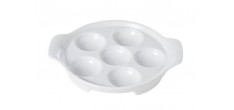 Assiette à Escargots en Porcelaine 6 Trous 14,5 cm Blanc 