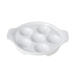 Assiette à Escargots en Porcelaine 6 Trous 14,5 cm Blanc  - Cosy Trendy