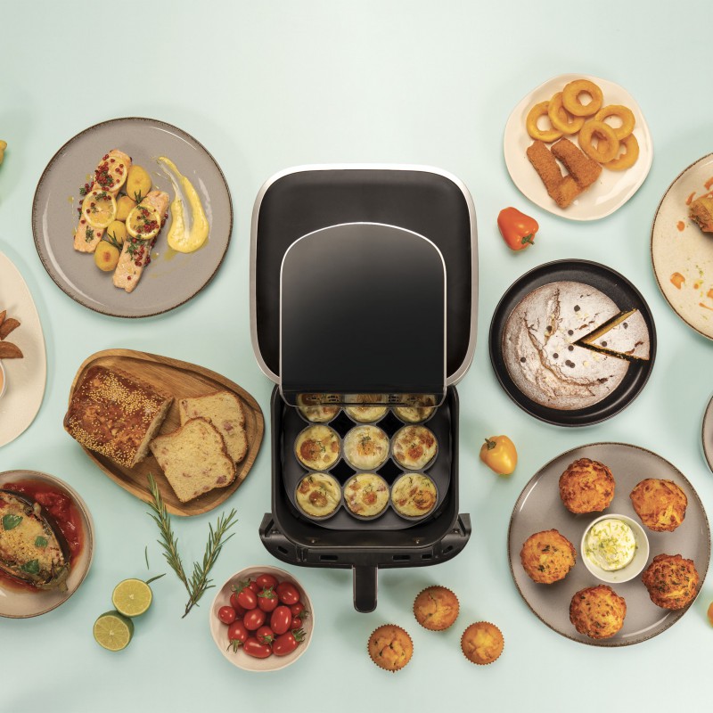 Silfry Egg Moule en Silcone 9 Cavités Mini Muffins pour Airfryer 21x21 cm - Silikomart
