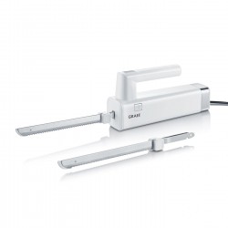 Couteau Electrique Pain et Viande 2 Lames Dentelées en Inox Blanc EK501  - Graef