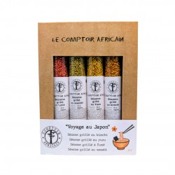 Kraft Doos Voyages Au Japon Geroosterde Sesam Kimchi Yuzu Ume en Wasabi - Comptoir Africain