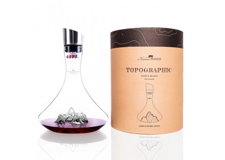 Topographic Aiguille du Midi Carafe Décanter Vin Montagne Verre Borosilicate - Alaskan Maker