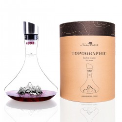 Topographic Aiguille du Midi Carafe Décanter Vin Montagne Verre Borosilicate - Alaskan Maker