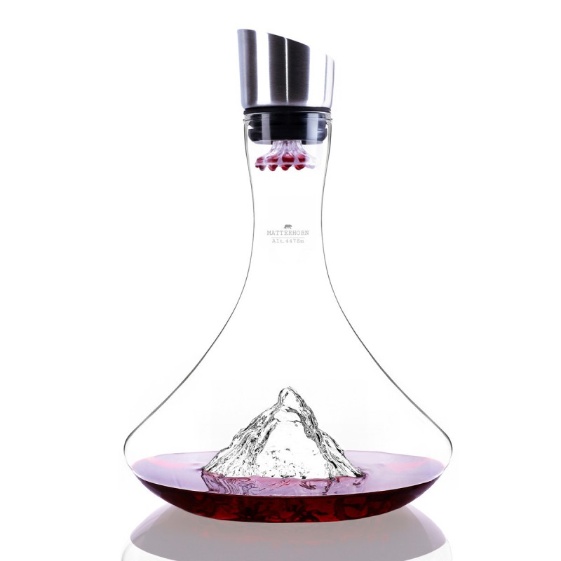 Topographic Mont Matterhorn Carafe Décanter Vin Montagne Verre Borosilicate - Alaskan Maker