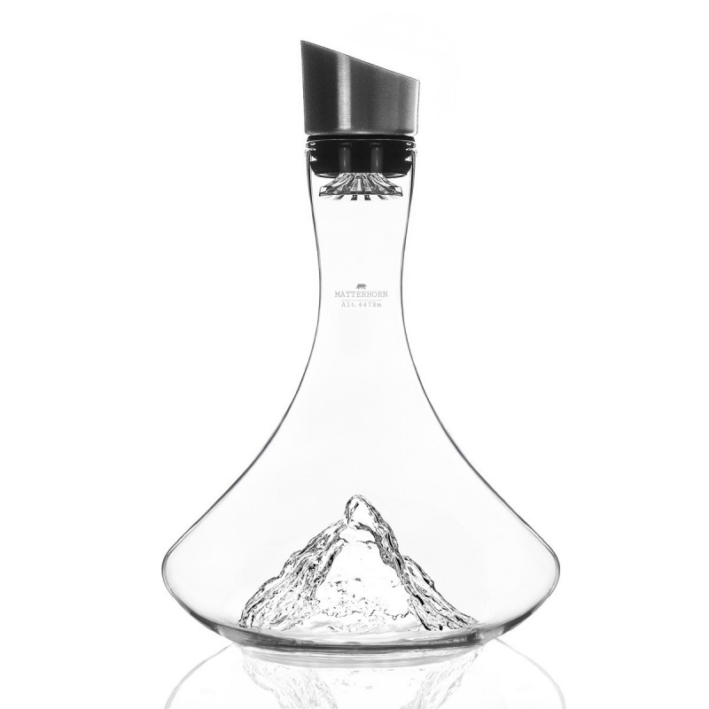Topographic Mont Matterhorn Carafe Décanter Vin Montagne Verre Borosilicate - Alaskan Maker
