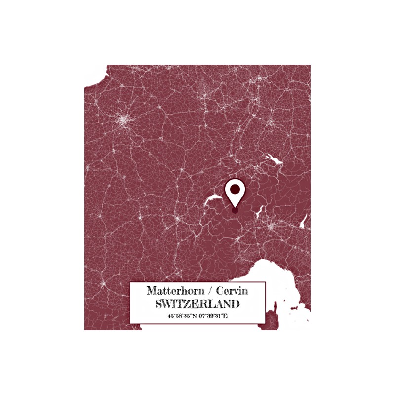 Topographic Wijnkaraf Borosilicaatglas Berg- Mont Matterhorn - Alaskan Maker