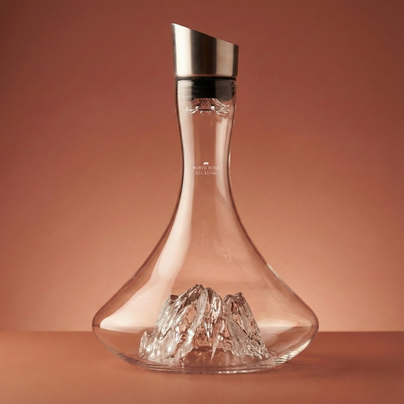 Topographic Monte Rosa Carafe à Décanter Vin Montagne Verre Borosilicate - Alaskan Maker
