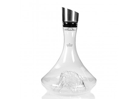Waterkaraf 1 liter | Hoogwaardig borosilicaat ambachtelijk geblazen met bergen in reliëf | TOPOGRAPHIC (Mount Everest