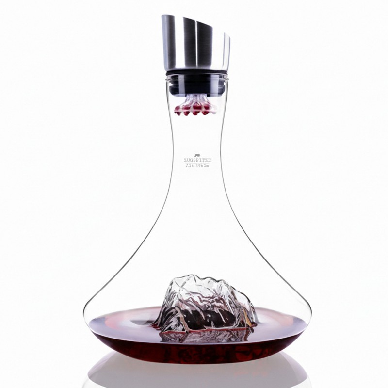 Topographic Zugspitze Carafe à Décanter Vin Montagne Verre Borosilicate - Alaskan Maker
