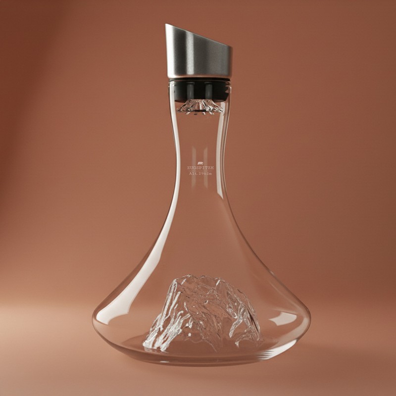Topographic Zugspitze Carafe à Décanter Vin Montagne Verre Borosilicate - Alaskan Maker