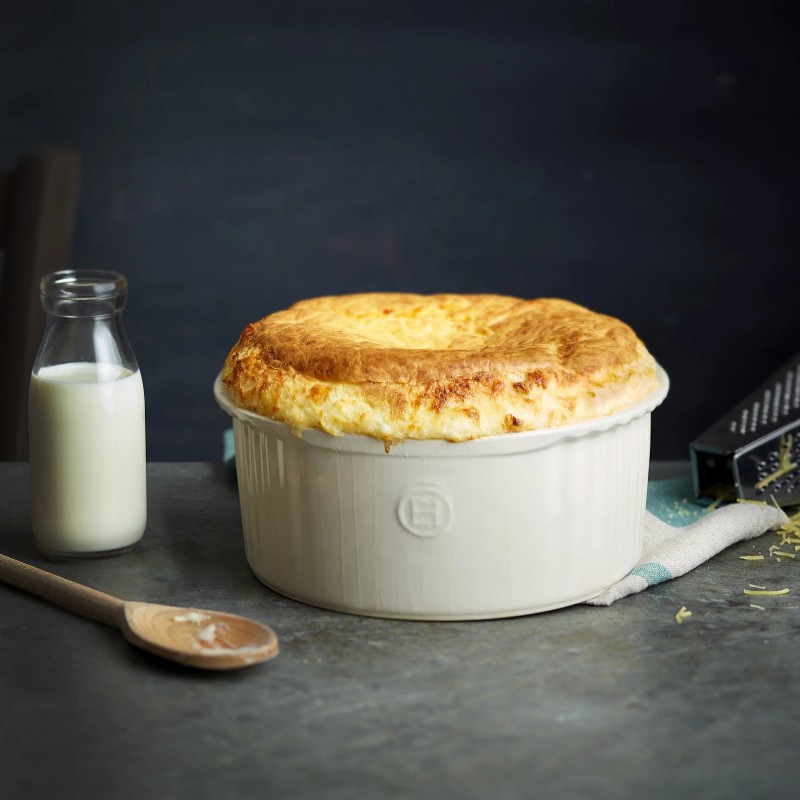 Moule à Soufflé Rond Céramique 23 cm Argile Blanc Cassé  - Emile Henry