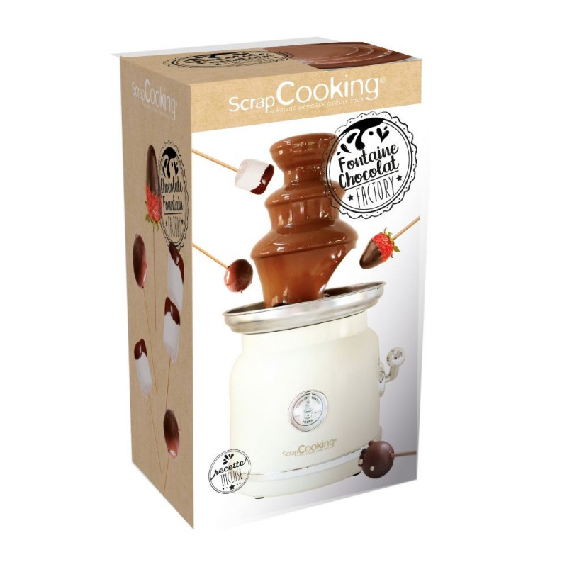 Chocolate Factory Fontaine à Chocolat Electrique 3 Etages Blanc Crème - Scrapcooking
