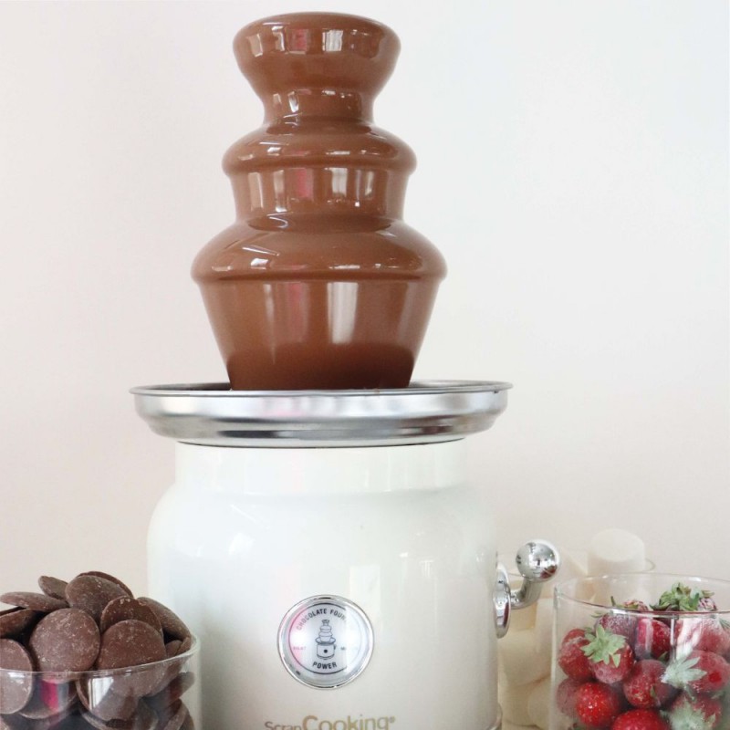 Chocolate Factory Fontaine à Chocolat Electrique 3 Etages Blanc Crème - Scrapcooking