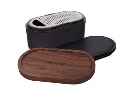 Râpe à Fromage Parmesan avec Boite de Récupération et Couvercle Anthracite - Microplane