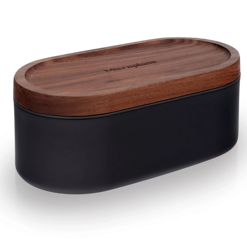 Râpe à Fromage Parmesan avec Boite de Récupération et Couvercle Anthracite  - Microplane