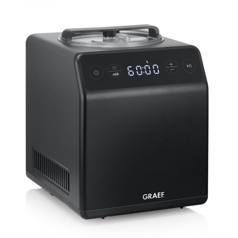 IM706 Turbine à glace et Yaourtière 2-en-1 avec Cuve Inox 2L Noir Mat  - Graef