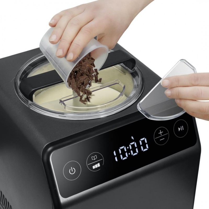 IM706 Turbine à glace et Yaourtière 2-en-1 avec Cuve Inox 2L Noir Mat - Graef