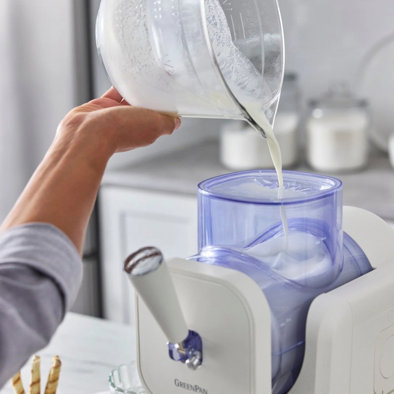 Frost Turbine à Glace Italienne Milkshake Sorbet Granité 1,8L Blanc Crème - Greenpan