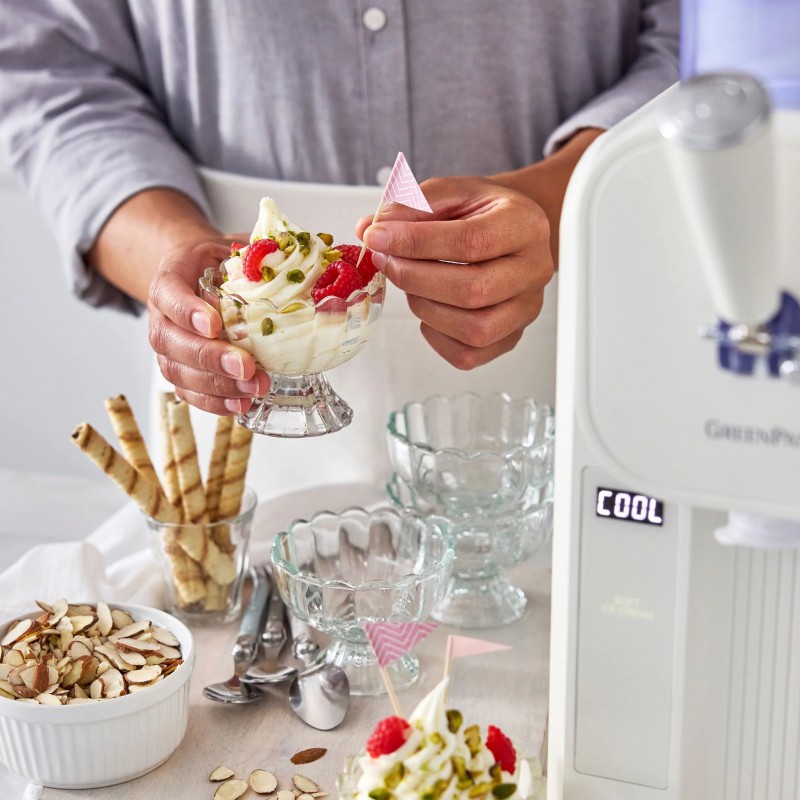 Frost Turbine à Glace Italienne Milkshake Sorbet Granité 1,8L Blanc Crème - Greenpan