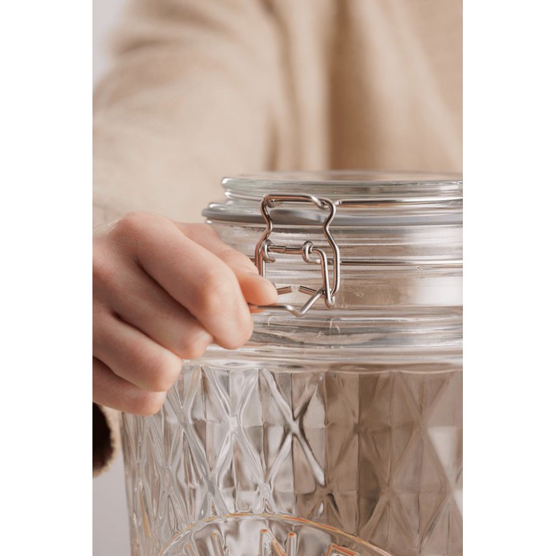 Diamond Distributeur en Verre pour Boissons Jus Cocktails Robinet Inox 5L - Kilner