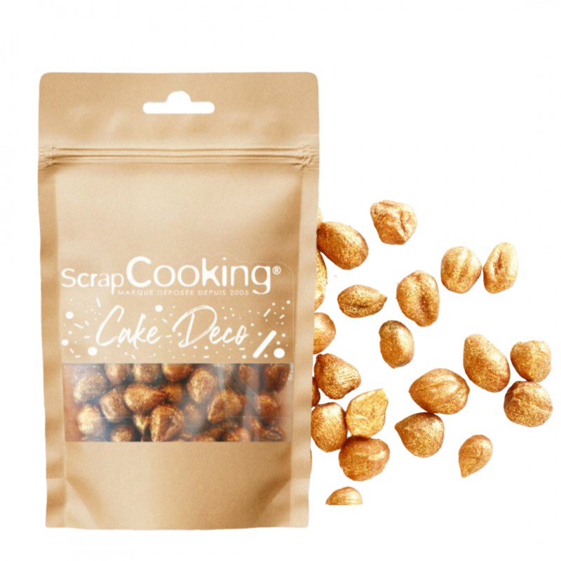 Déco Gâteau Noisettes Entières Comestibles Dorées 50g - Scrapcooking