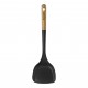 Zwarte Siliconen Wokspatel met Houten Handvat 31 cm - Staub