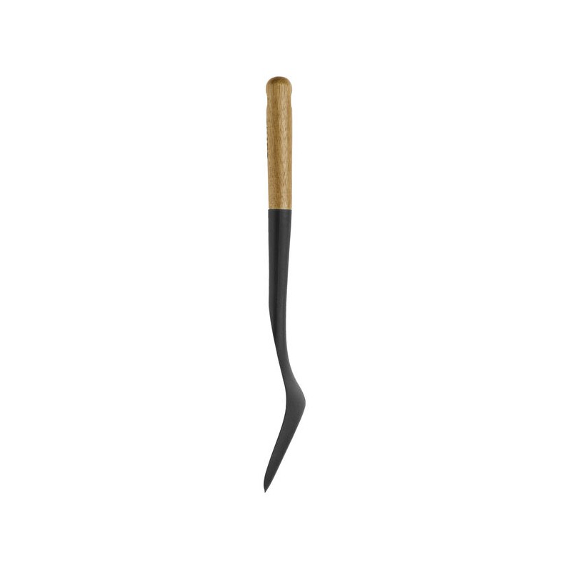 Spatule pour Wok Silicone Noir Manche Bois 31 cm - Staub